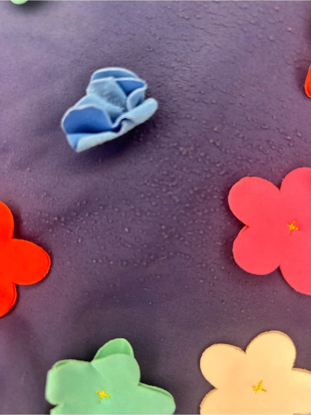 Mini Boden Navy Swimsuit with Colorful Flower Accents